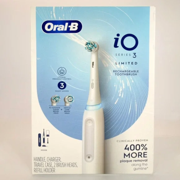 Oral-B iO Series 3 Rechargeable Electric Toothbrush White New Open Box 2 Heads - Picture 3 of 8
